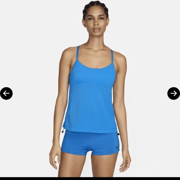 NIKE WOMEN'S 2-PIECE RACEBACK Mesh TANKINI SWIMMING SUIT SET - Picture 2 of 15